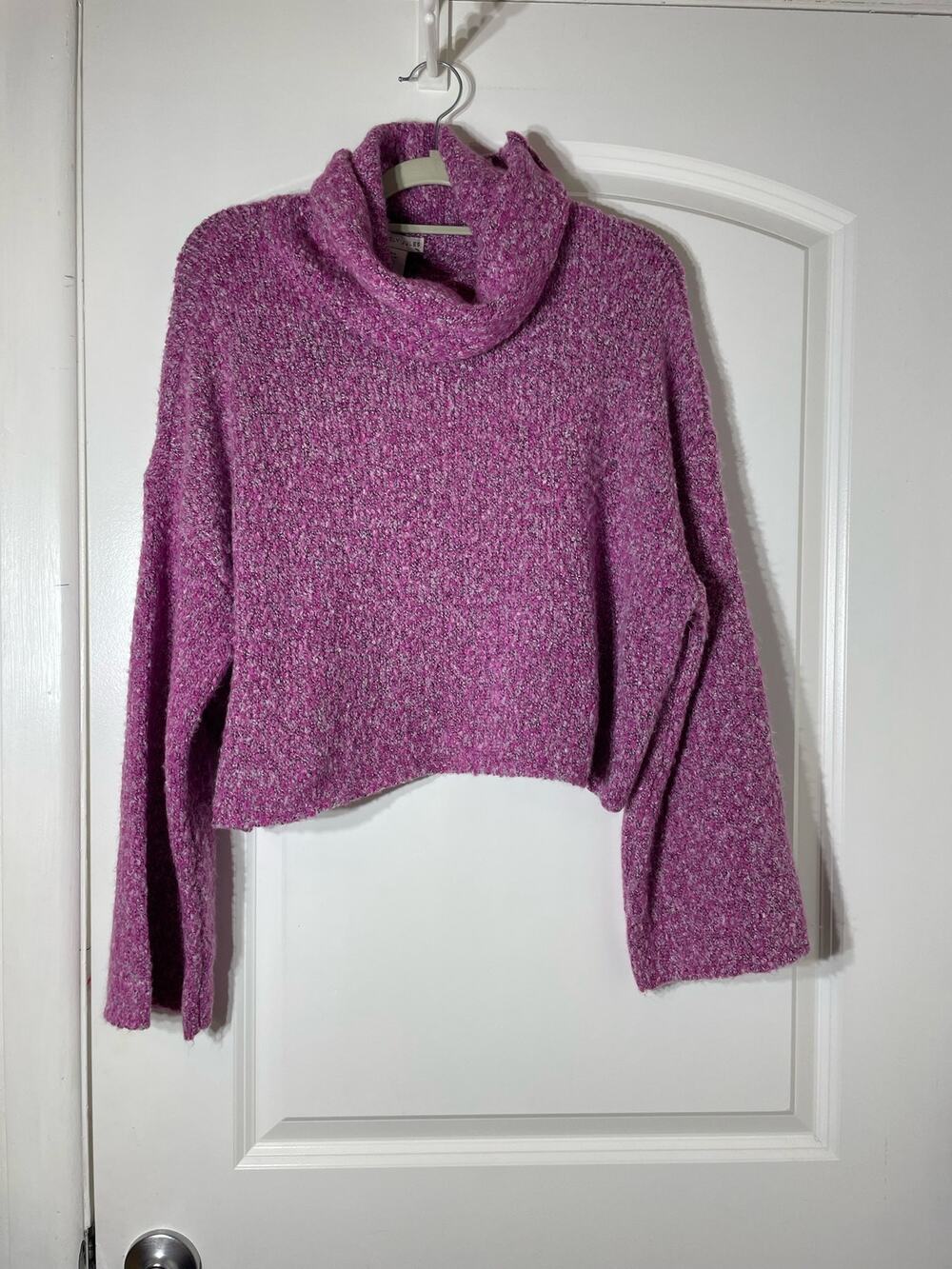 Sincerely Jules Sweater Small Pink Cowl Neck Cozy Slouchy Wide Sleeves Boho NWT